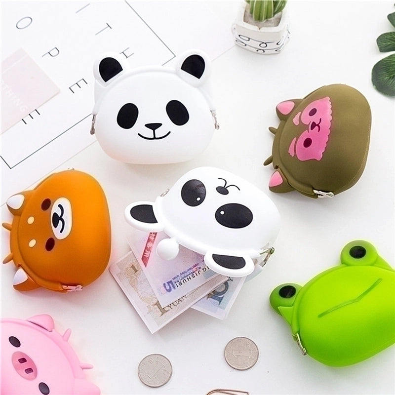 2 Pieces Women's Animal Silica Gel Buckle Coin Purses
