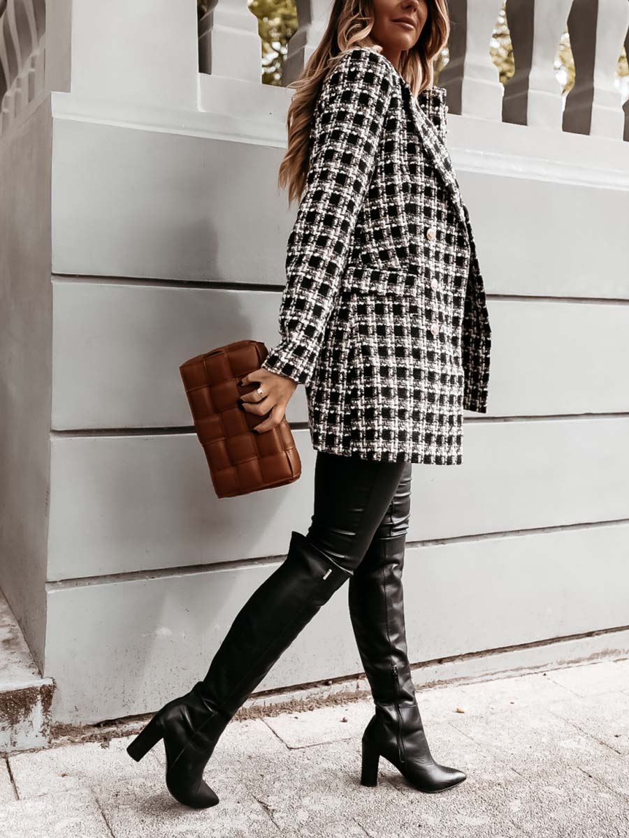 Suit Collar Double-Breasted Coat