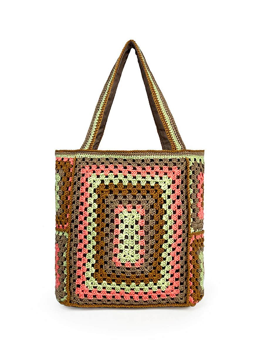 Women Summer Ethnic Knitted Shoulder Bag