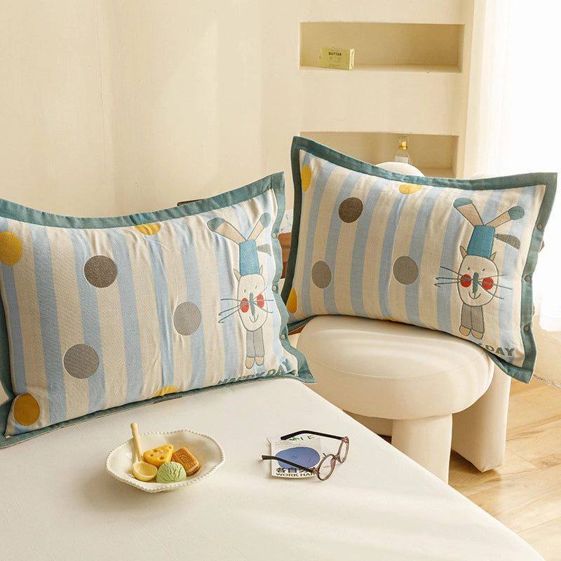 Cute Animal Letter Lattice Cotton Pillow Cases Couch & Sofa Decor
