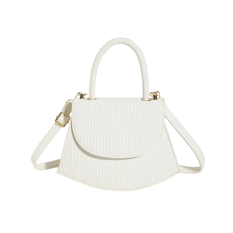 Women's All Seasons Pu Leather Solid Color Classic Style Semicircle Flip Cover Handbag