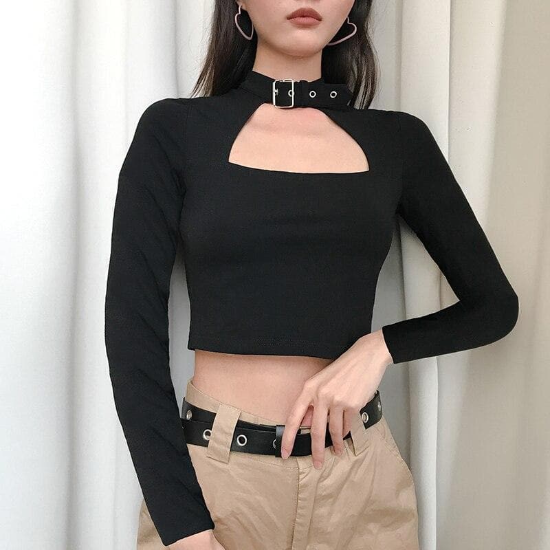 Cropped Longsleeve With Chest Cut-Out