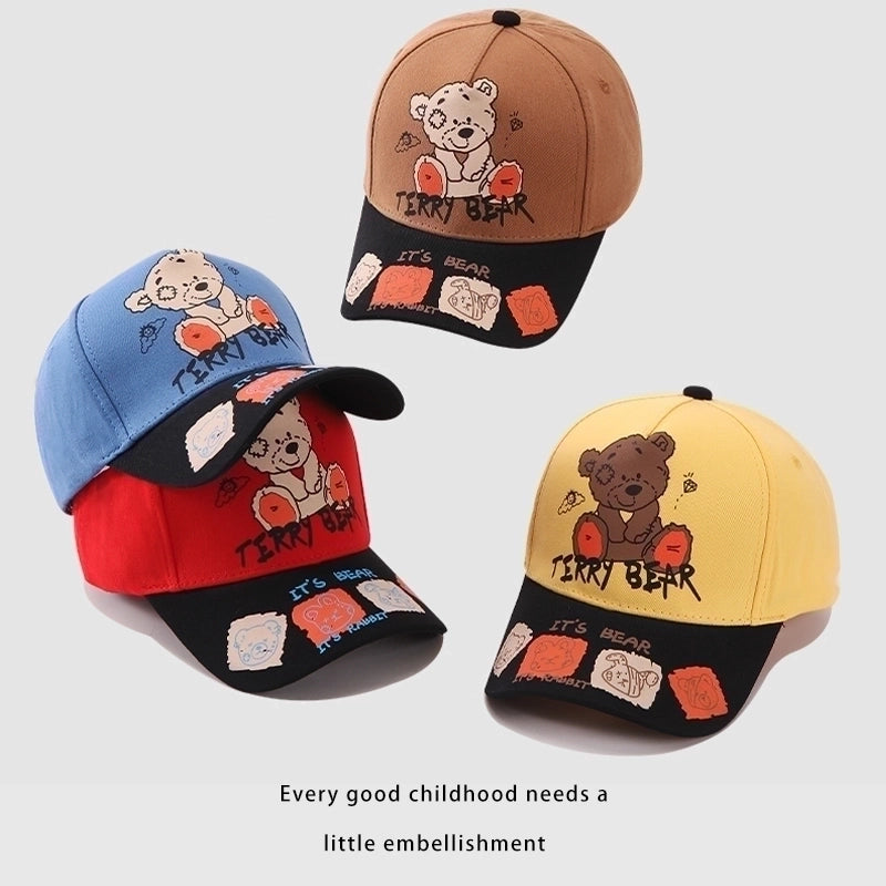 Children Unisex Casual Cute Letter Bear Baseball Cap