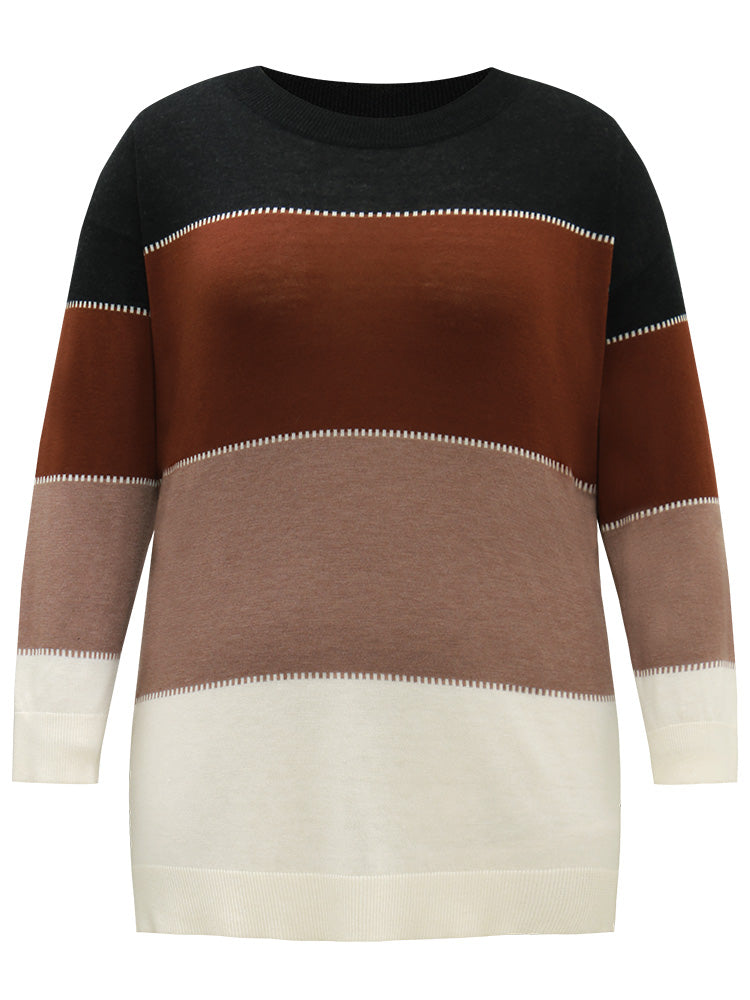 Supersoft Essentials Colorblock Contrast Round Neck Pullover