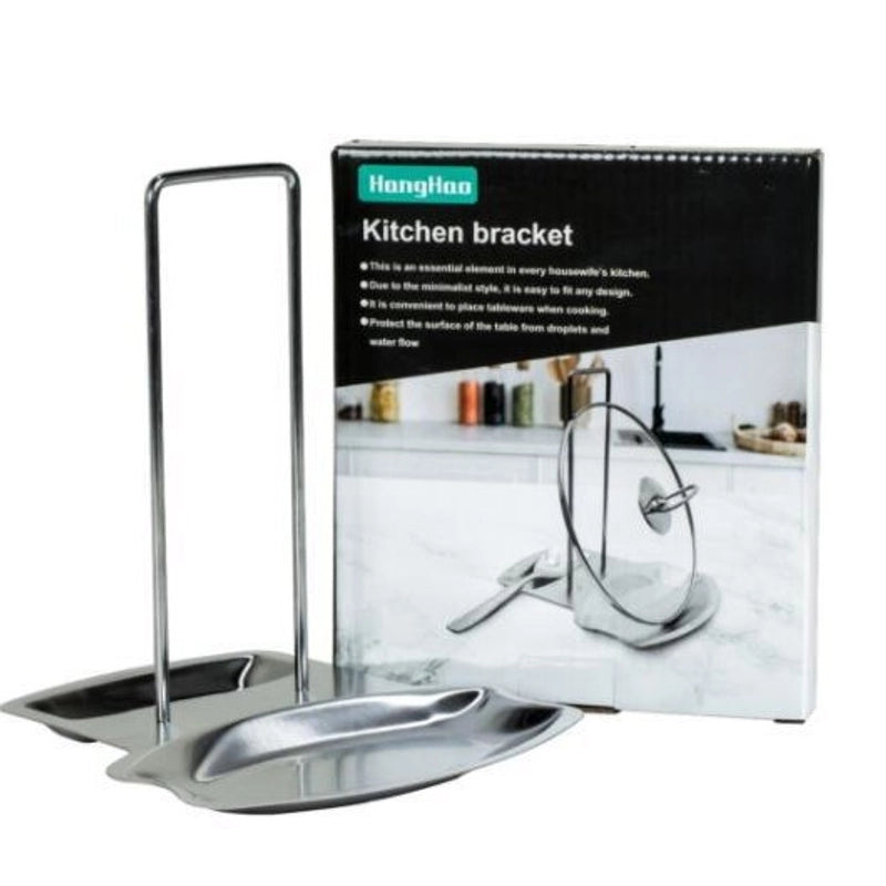 Minimalist Solid Color Stainless Steel Soup Spoon Holder Pot Cover Rack