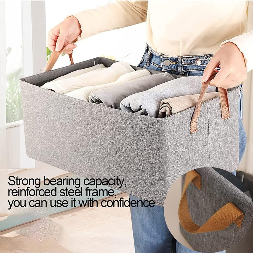 2 Pac Storage Baskets for Organizing. Fabric Storage Bins for Clothes