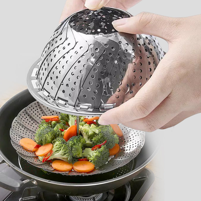 Flower-shaped Steel Folding Steamer