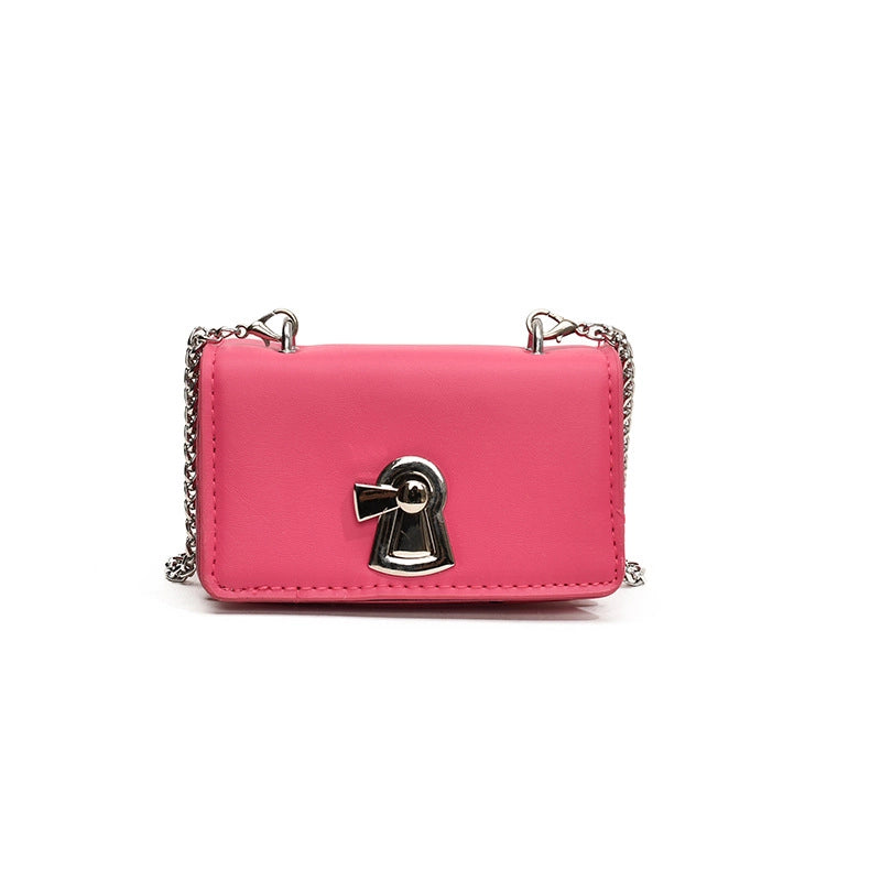 Women's Pu Leather Solid Color Vintage Style Classic Style Square Lock Clasp Crossbody Bag
