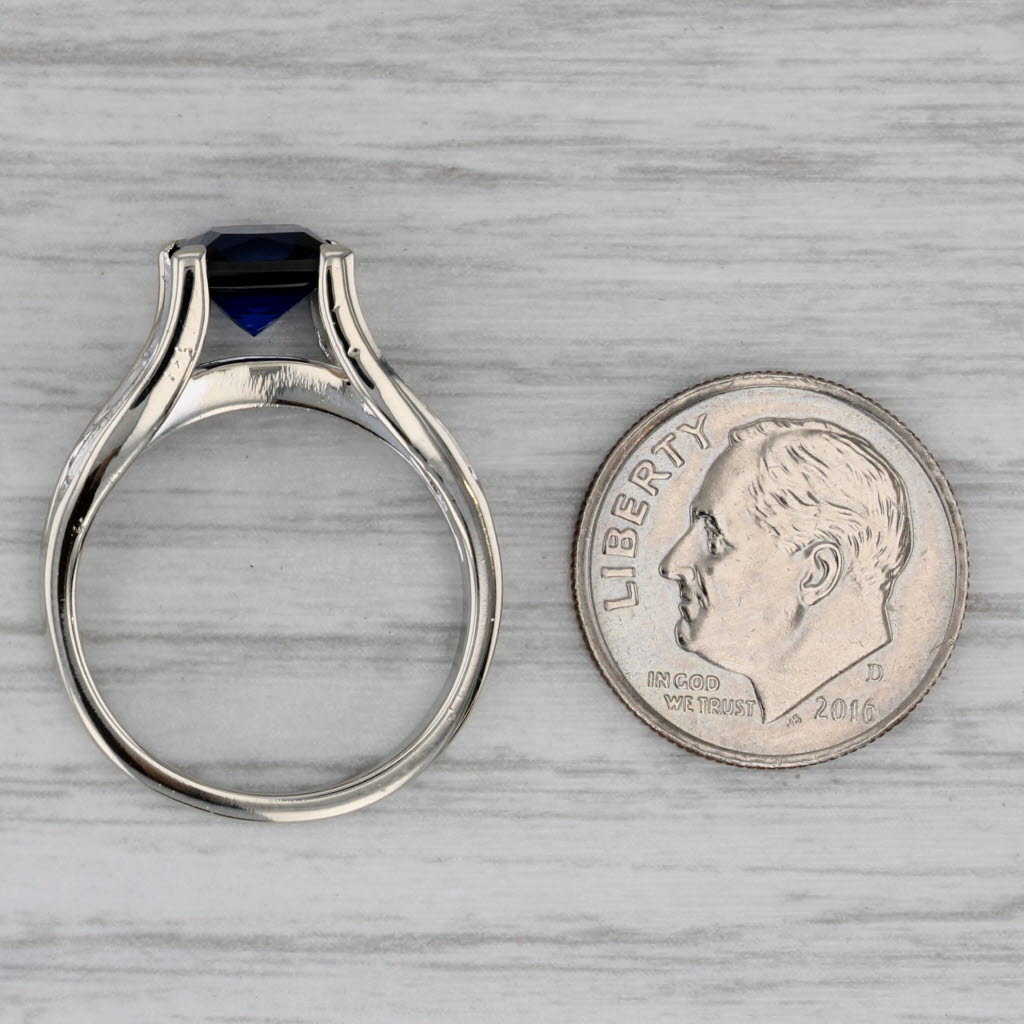2.75ctw Lab Created Sapphire Diamond Ring 10k White Gold Size 6.75