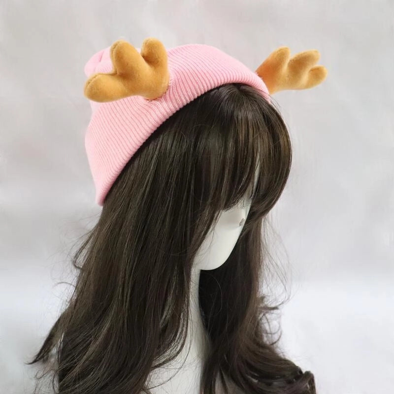 Little Devil Knitted Hat Men's Trendy Ear Protection Wool Hat Women's Autumn And Winter Warm Big Head Circumference Couple Hat