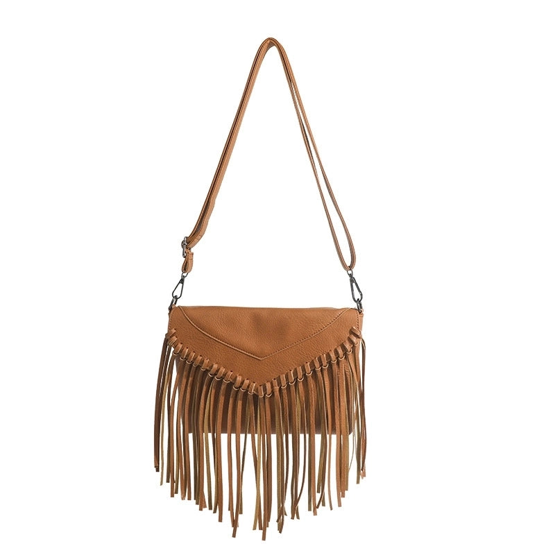 Women's Medium Pu Leather Solid Color Vacation Ethnic Style Square Flip Cover Crossbody Bag