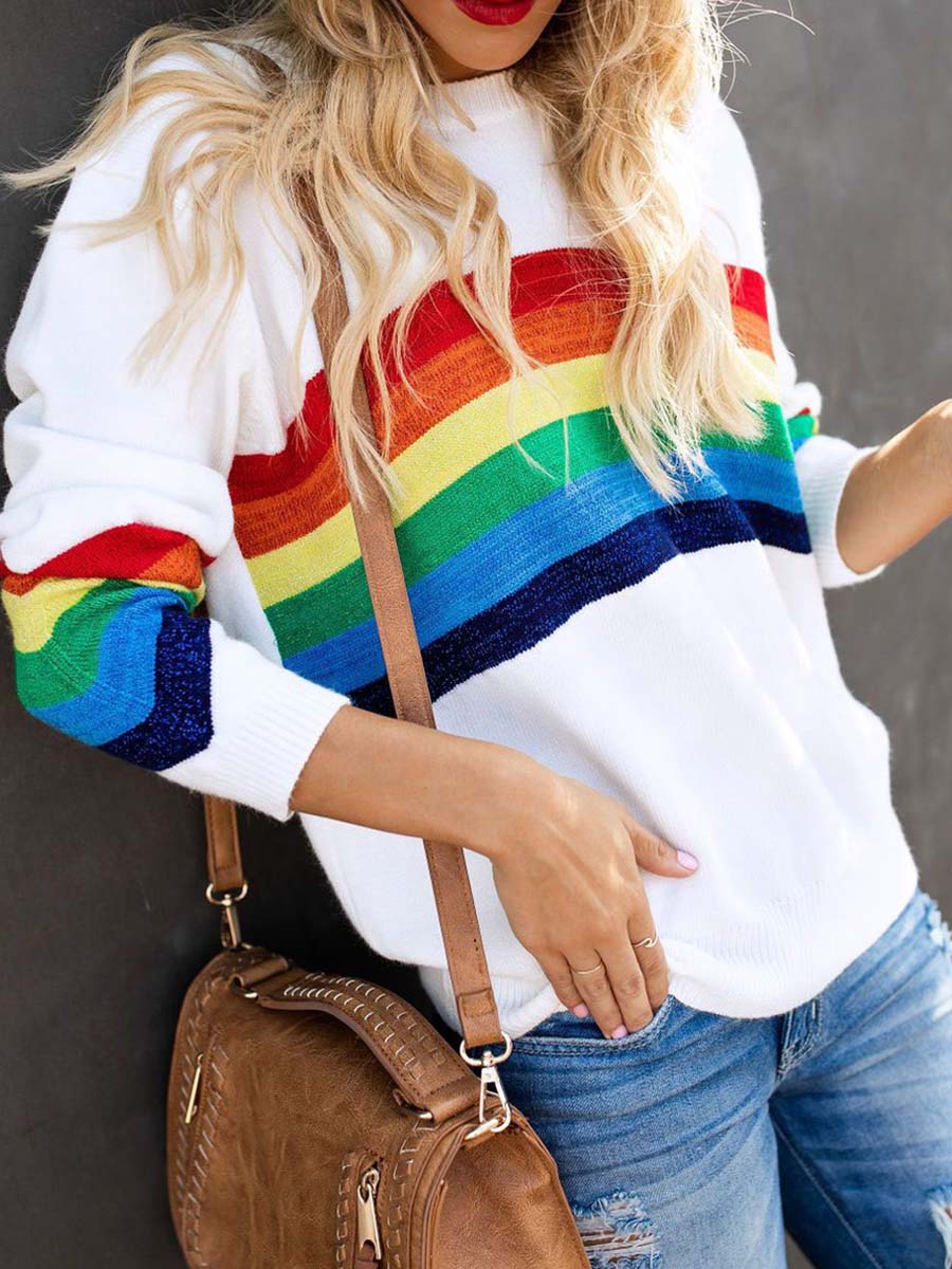 Rainbow Design White Top