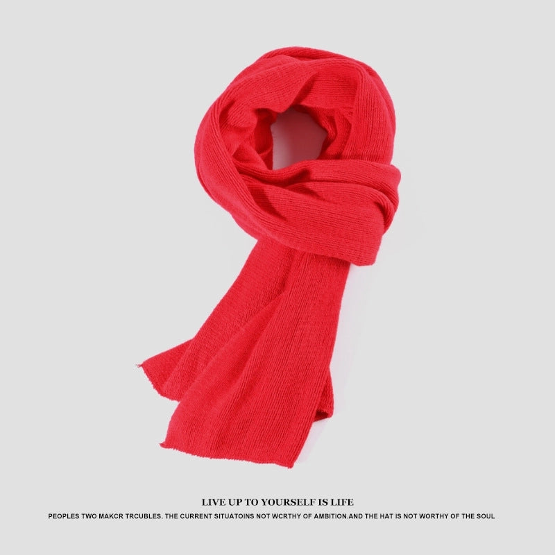 Women's Minimalist Classic Style Solid Color Yarn Scarf