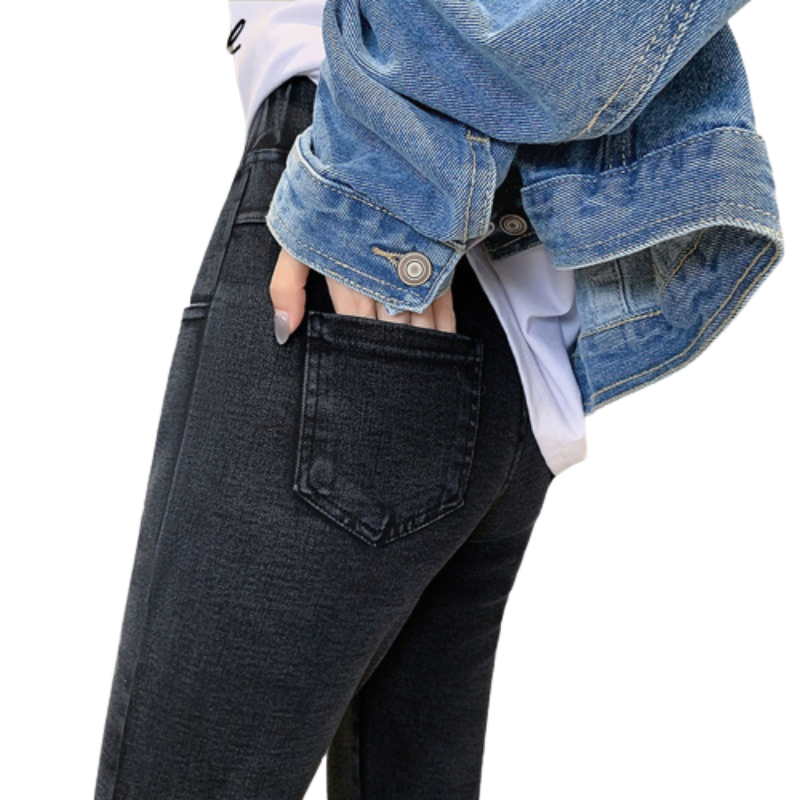 High Waist Skinny Jeans With Elastic