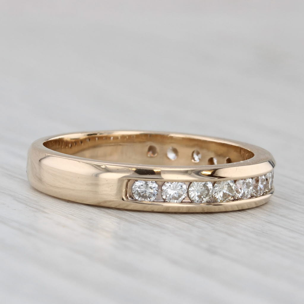 0.75ctw Channel Set Diamond Wedding Band 14k Yellow Gold Men's Ring