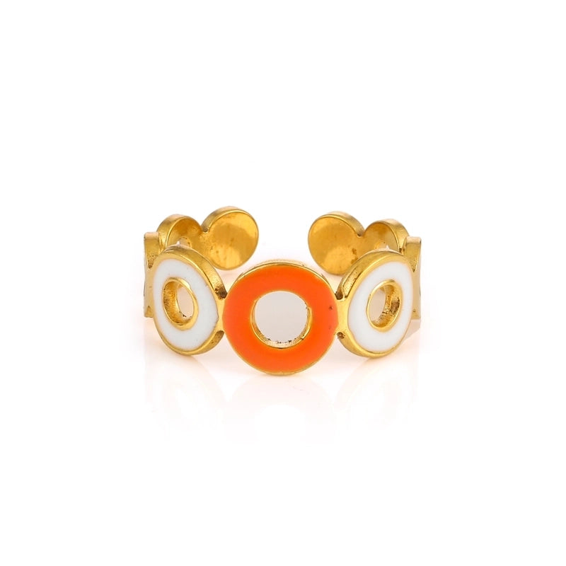 Elegant Minimalist Geometric 304 Stainless Steel Enamel Stainless Steel Rings