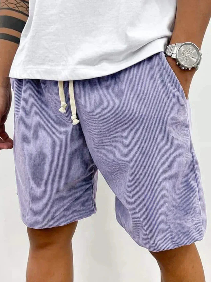 Casual Corduroy With Adjustable Drawstring Lightweight Shorts