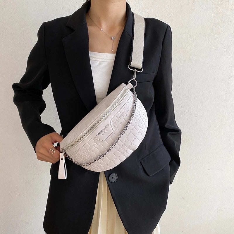 Women's Streetwear Solid Color Pu Leather Waist Bags