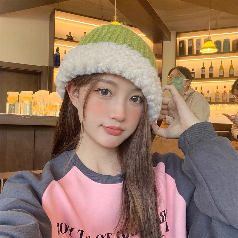Women's Cute Retro Sweet Solid Color Eaveless Wool Cap
