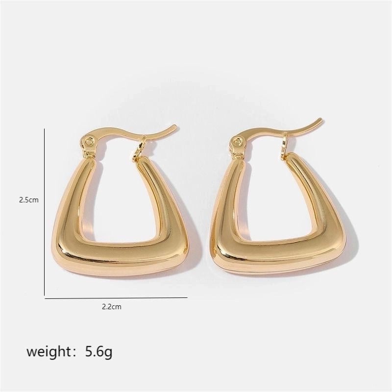1 Pair Minimalist Solid Color Commute Geometric Semicircle Circle Plating Stainless Steel 18K Gold Plated Earrings