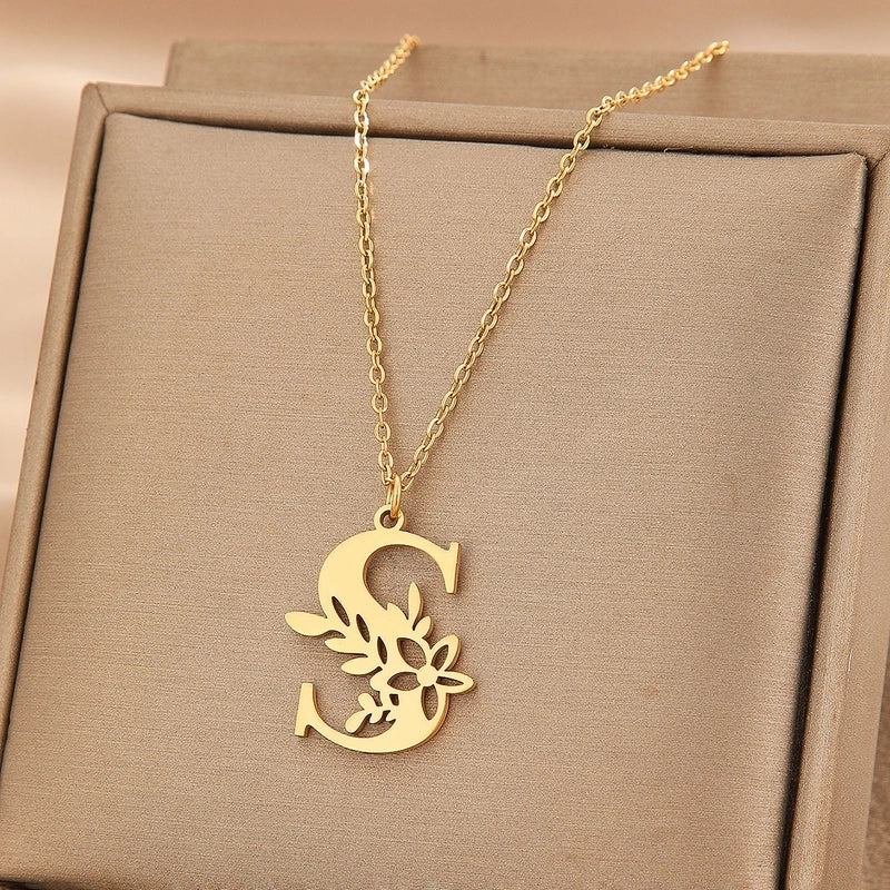 Basic Classic Style Letter Stainless Steel Plating Pendant Necklace