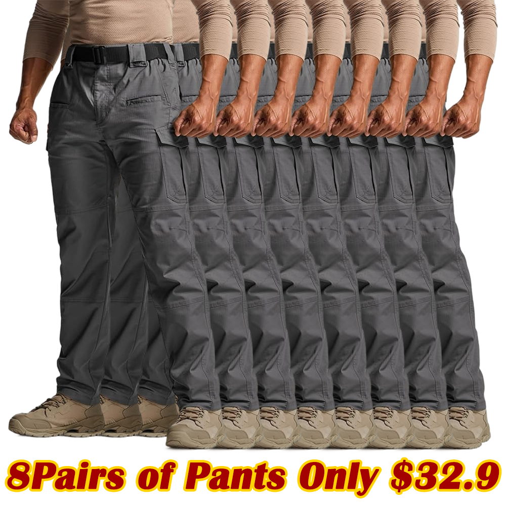 ⚡Last Day Clearance -Men's Flex Stretch Tactical Pants, Water Resistant Ripstop Cargo Pants