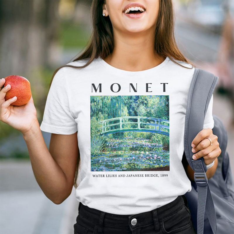 Monet Water Lilies And Japanese Bridge 1899 Teacher T-Shirt