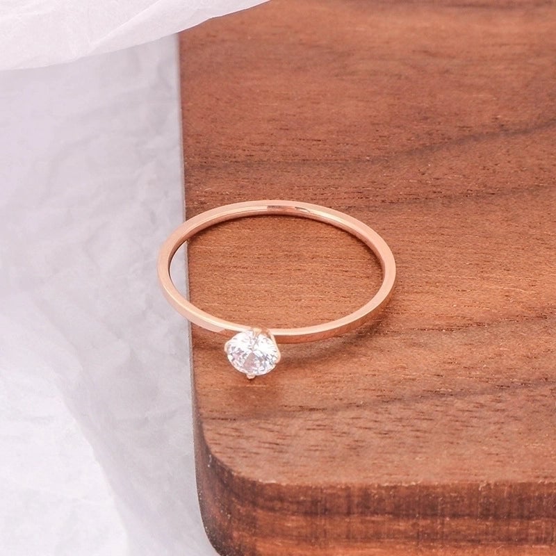 Fashion Geometric Solid Color Titanium Steel Rings 1 Piece