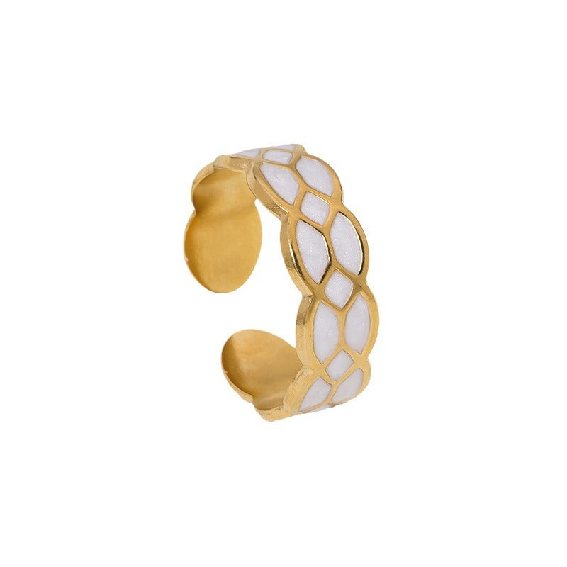 Open Ring Minimalist Quadrilateral Geometric Stainless Steel Electroplating Rings
