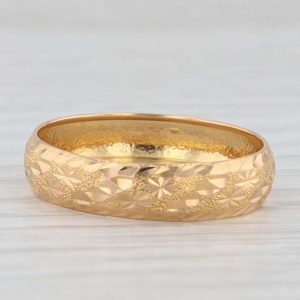 Textured Pattern Wedding Band 22k Yellow Gold Size 10.25-10.5 Ring