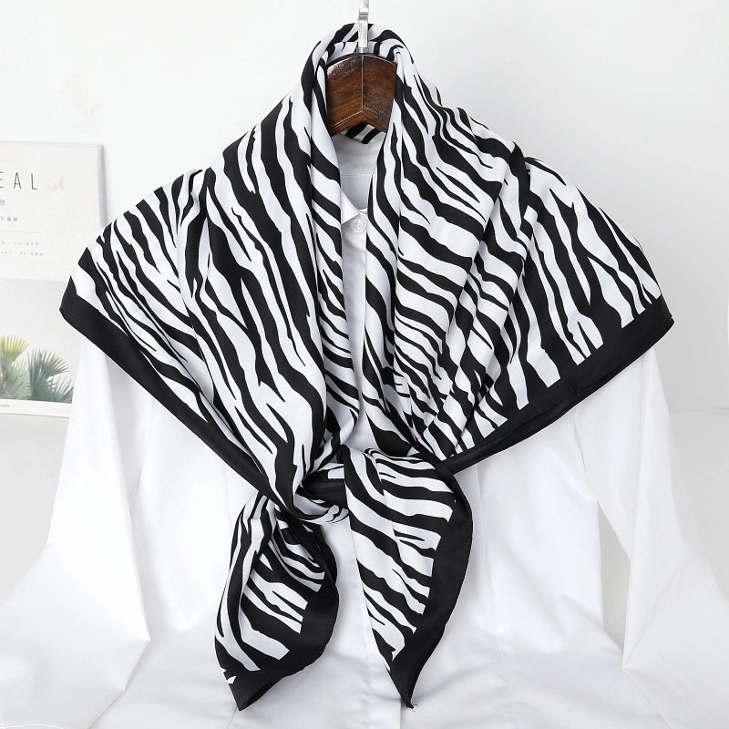 Women's Casual Printing Satin Polyester Silk Scarf