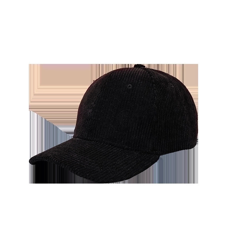 Simple Khaki Hat Korean Fashion Warm Wide-brim Shade Corduroy Baseball Cap