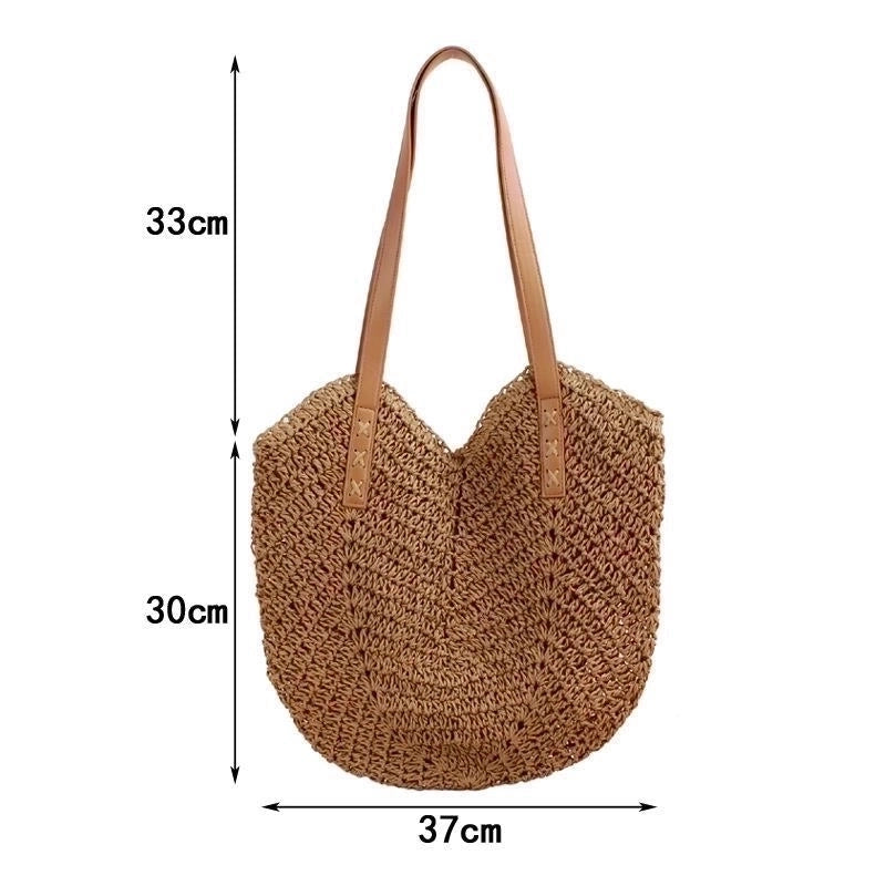 Women's Large Spring&summer Straw Vintage Style Straw Bag