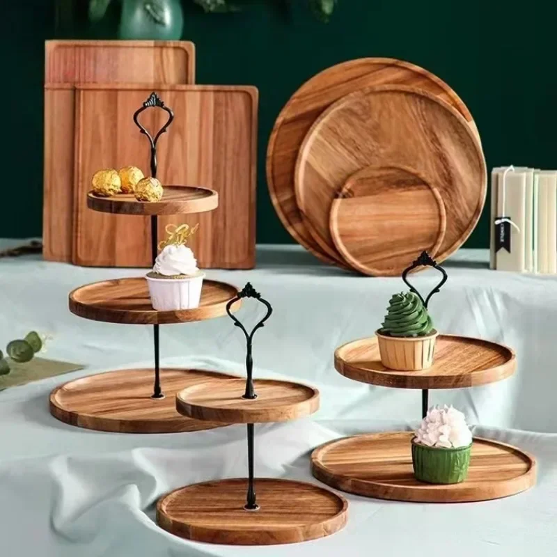 DETACHABLE CAKE STAND WOODEN EUROPEAN STYLE DESSERT HOLDER WEDDING PARTY