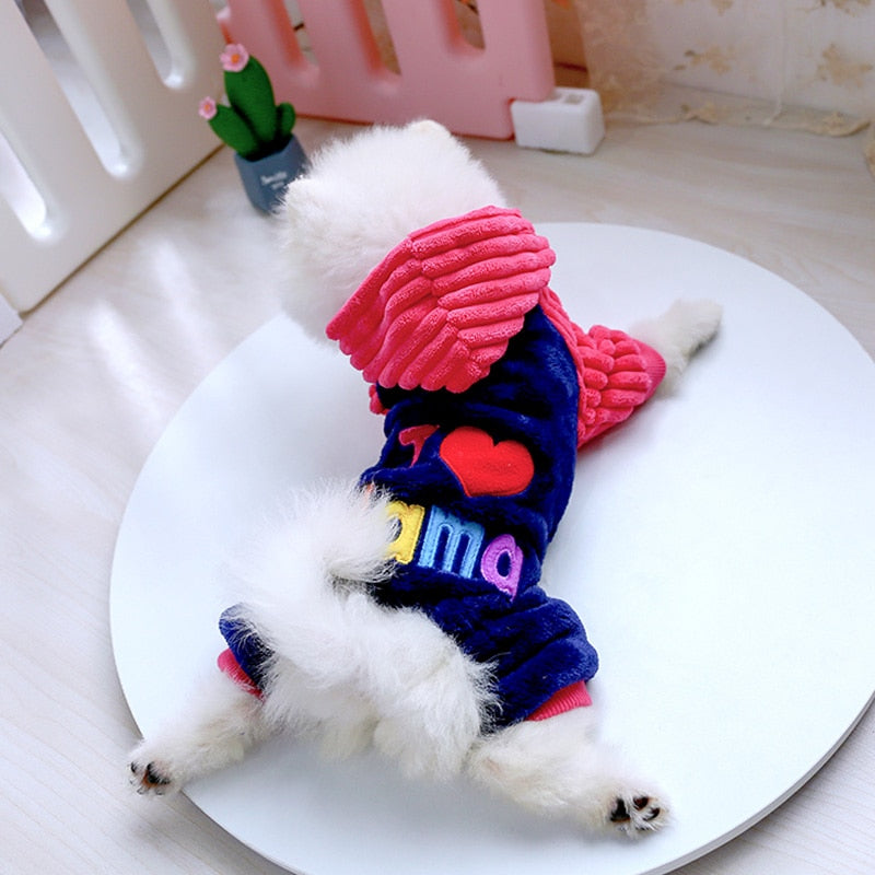 Letter Printed Warm Puppy Coat