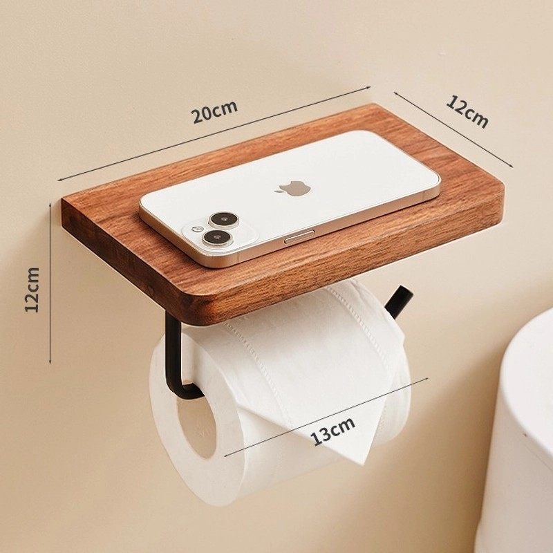Classical Solid Color Wood Aluminium Alloy Tissue Holder