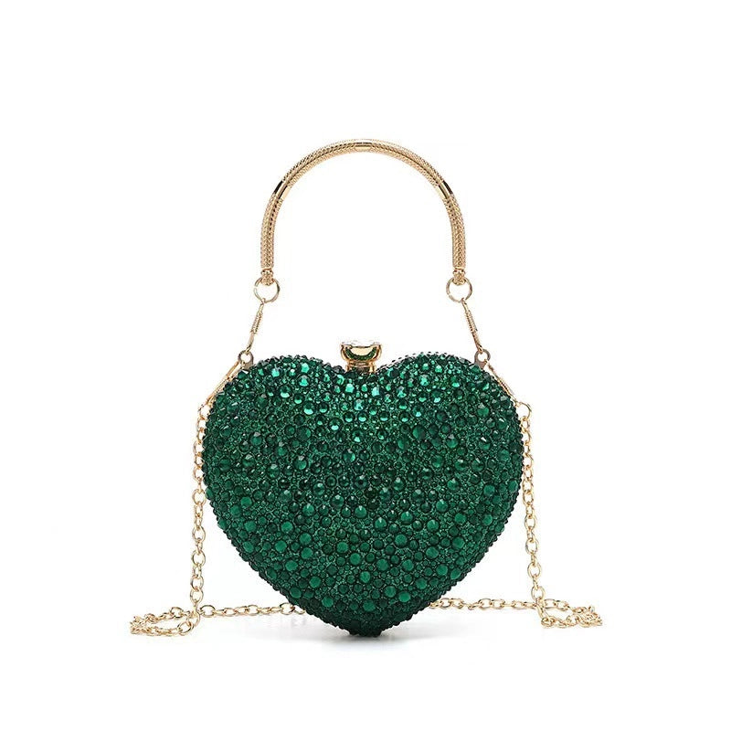 Red Black Rose Gold Pu Heart Shape Heart-shaped Evening Bags