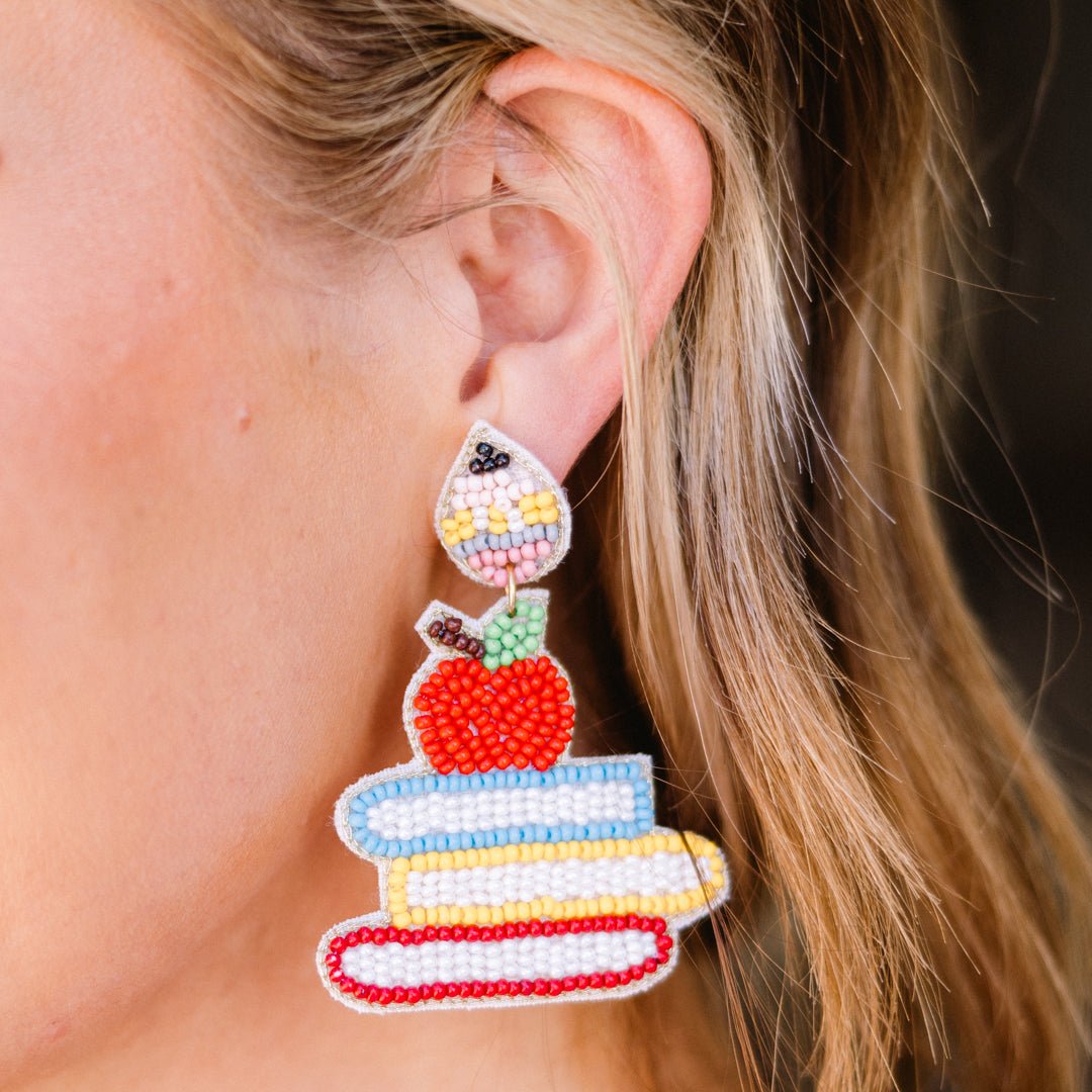 Book Keeping Babe Earrings. Multi