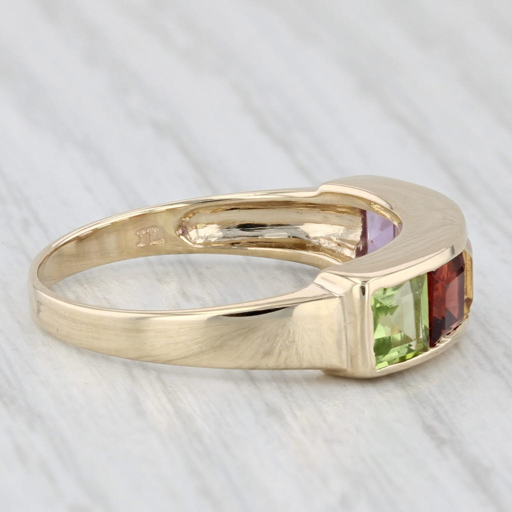 1.89ctw Gemstone Rainbow Ring 10k Yellow Gold Size 7.25 Stackable