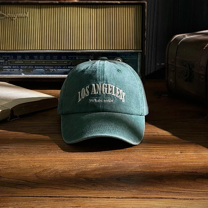 Unisex Retro Letter Embroidery Curved Eaves Baseball Cap