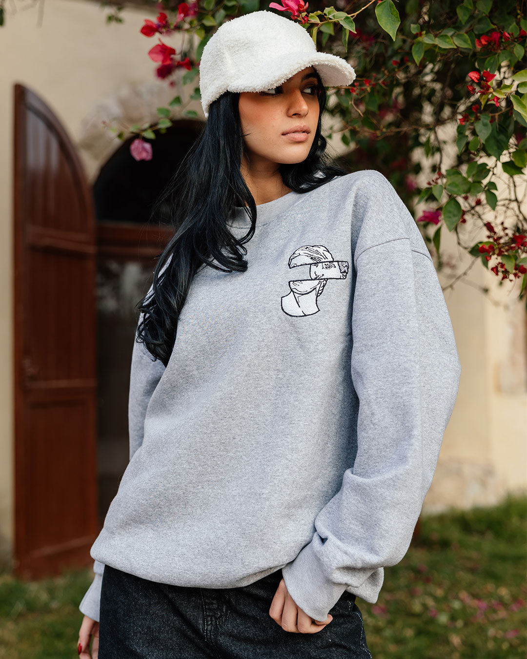 Embroidered Oversized Sweatshirt