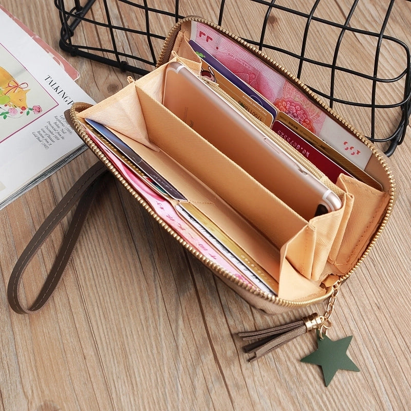 Korean Mid-length Four-leaf Zipper Multi-card Wallet