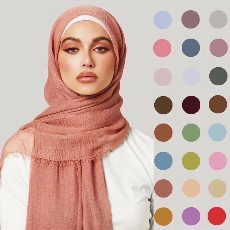 Women's Elegant Basic Solid Color Cotton And Linen Scarf