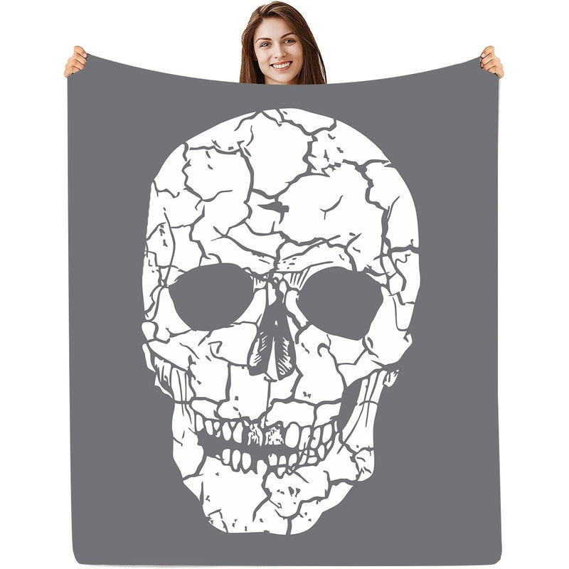 Halloween Casual Flower Bat Skull Polyester Blanket Couch & Sofa Decor