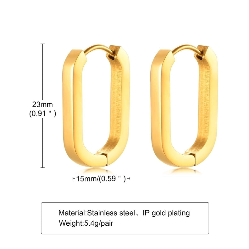 1 Pair Minimalist Geometric Plating 201 Stainless Steel Gold Plated Hoop Earrings