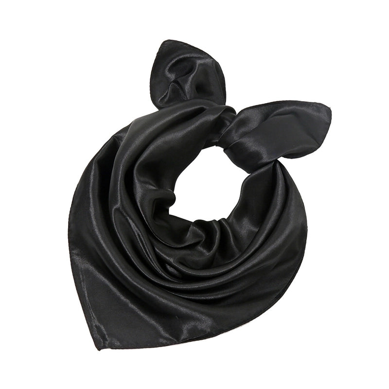 Women's Fashion Solid Color Satin Sewing Silk Scarves