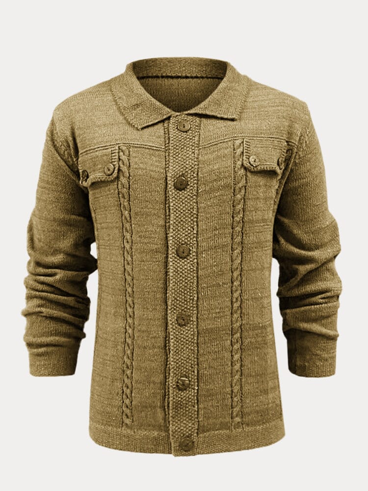 Single-Breasted Button Sweater Coat