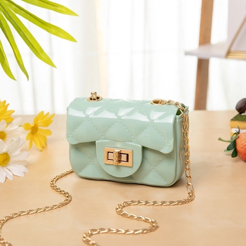 Women's Pvc Plaid Streetwear Square Flip Cover Crossbody Bag