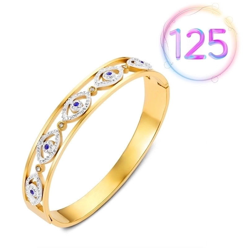 2 Pieces Fashion Geometric Stainless Steel Plating Zircon Bangle