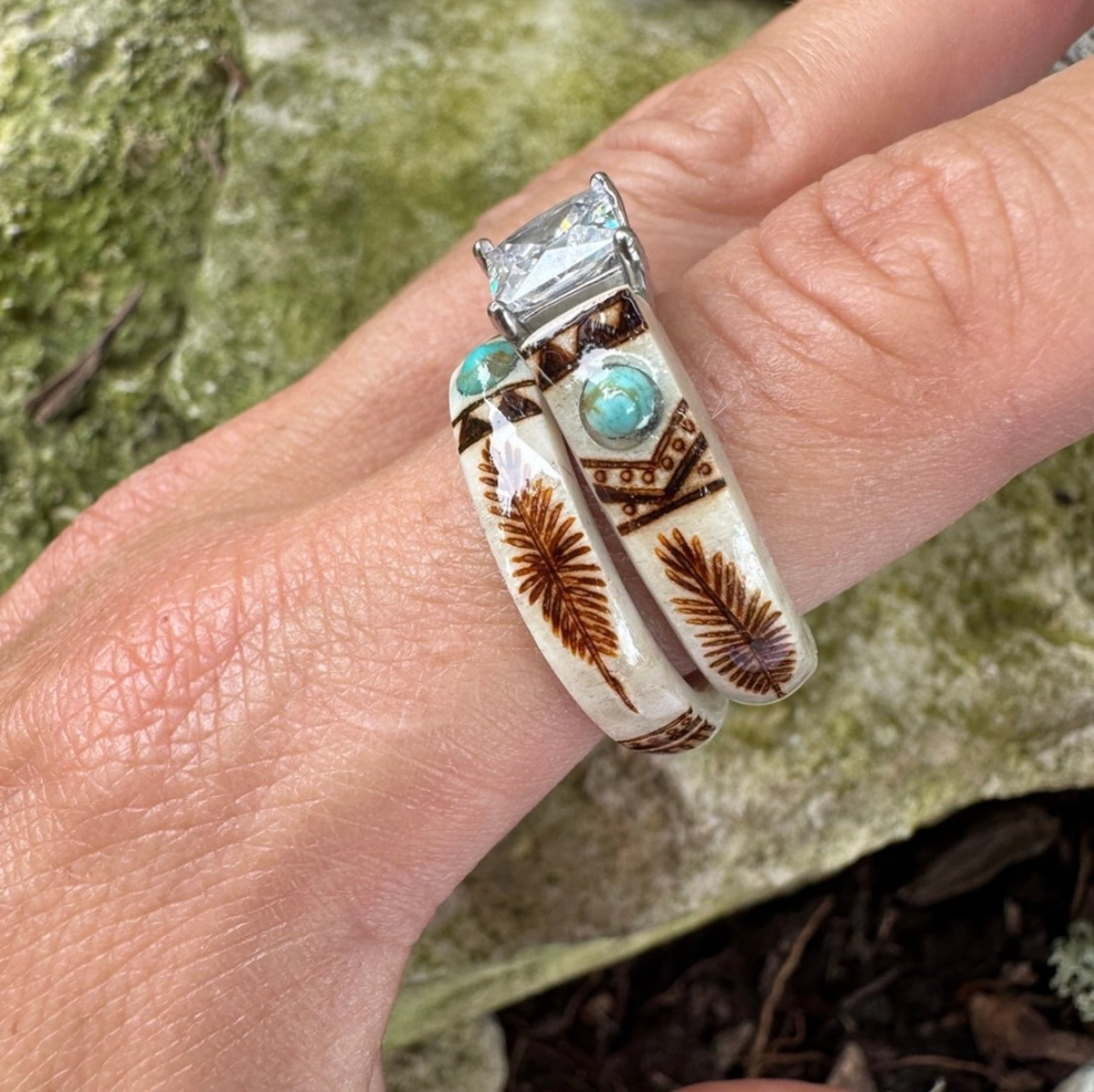 💍Hand Carved Antler Ring 🌏Made From Natural Shed Antlers